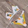 RXRXCOCO Bandage Swimwear Women Brazilian Bikini Swimsuit 2019 Sexy Thong Bikini Set Bathing Suit Female Push Up Flower Bathers