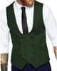 2020 Braun Bräutigam Westen Land Hochzeit Wolle Herringbone Tweed Weste Slim Fit Herren Weste für Anzug Kleid Weste Bauernhof Groomsme282e