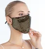 Ansiktsmaskar Fashion Blingbling Sequin Paillette Designer Lyxmask Tvättbara återanvändbara Vuxna Masker Mascarillas Skyddsjusterbar Mask DHL