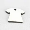 Partihandel 500st DIY MDF Dubbel tomt T-shirt Nyckelkedja sublimering Trä nyckelring för värmepress Överföring Jewlery Photo Gift