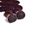 Elibess Body Wave Brasilianisches leuchtend rosafarbenes, dunkelrotes Haargewebe 99J Peruanisches rotes Haarbündel 100g 3 Stück viel DHL Fedex Free