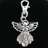 Mode hummerlås Keyring Metal Key Chain Keychain Jewelry Antique Silver Plated Guardian Angel 23 mm Pendant Holiday Gift280x