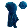 Unisex Men Women Breathable Bandana Hat velvet Durag do doo du rag long tail headwrap chemo cap Solid Color Headwear287y