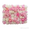 240x240cm Soie Rose Fleur Champagne rose de fleurs artificielles pour la décoration de mariage de mur de fleur de mariage romantique Backdrop Décore