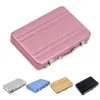 Mini aktetas visitekaartje case id houders wachtwoord aluminium creditcard houder credit case box hele2562