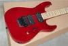 Fabriksanpassad metall röd elektrisk gitarr med Floyd Rose Bridge, Maple Fretboard, svart hårdvara, kan anpassas