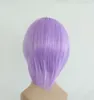 regolabile Seleziona colore e stile cm Parrucca corta sintetica diritta viola chiaro per costume cosplay PARRUCCA per capelli in fibra ad alta temperatura al 100%.