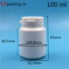 50 pcs 30 60 100 ml Plastique blanche Pild de bouteille vide Pilurt Powder Butter de qualité supérieure Rechargeable Emballage Vis Pot299n