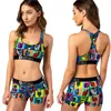 Two-Pieces Swim Swimsuit Women Tracksuit Summer Bikini Vest Crop Top +Shorts 2 Piecs Set Woman Tops Shorts Animal Swimwear C6304