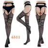 Women Sexy Lingerie Stripe Elastic Stockings Transparent Black Fishnet Stocking Thigh Sheer Tights Embroidery Pantyhose