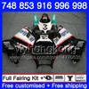 Kit for DUCATI 748S 748 853 916 996 998 S R 94 99 00 01 02 327HM.40 853S 916R 996R 998S 748R black white 1994 1999 2000 2001 Fairing