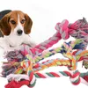 18 см хлопчатобумажная веревка для собак игрушка щенок кошка жевать узел прочный плетеный костные веревки зубы чистящие молярные игрушки домашнее животное (случайный цвет)