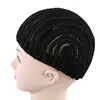 Gorros de peluca con trenzas africanas para hacer pelucas, gorro trenzado para tejer croché, peluca con trenzado de Color negro, gorro ajustable con trenzas de croché