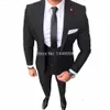 Beau Deux Boutons Garçons D'honneur Notch Lapel Groom Tuxedos Hommes Costumes Mariage / Bal / Dîner Meilleur Blazer Homme (Veste + Pantalon + Cravate + Gilet) 953