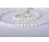 8-9mm Natural White Pearl Necklace 18 Inch 925 Silver Clasp Free Bracelet Earrings