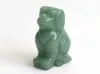 2.0 POLLICI Naturale Avventurina Verde Intagliato Cristallo Reiki Guarigione Cane Statua Animale Totem Scultura