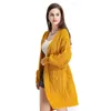 Invierno Primavera Tejer Suéteres Cardigans Mujer de gran tamaño Manga de la linterna Poncho Casual Cardigan largo