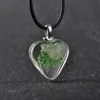 New Heart Shaped Glass Dried Flower Necklace Pendant DAN624 mix order Pendant Necklaces