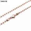 10pcs/lot Rose Gold 75cm Stainless Steel beads chain Necklace For Floating Glass Locket Chains Women Fashion Necklace Making