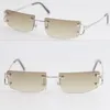 Metal Small Square Rimless Sunglasses Homens Mulheres C Eyewear unissex de verão Traveling Gold Size52-18-140231s