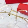 Ny modedesigner Optiska glasögon k Gold Half Frame Retro Modern Business Style 0114 Unisex kan användas för recept Glasse2918
