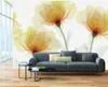 modern wallpaper for living room Abstract personality yellow lily decoration background wall