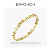 ENFASHION Punk Geometric Hollow Cuff Bracelets Bangles For Women Gold Color Stainless Steel Bangle Fashion Jewelry Gifts B192058