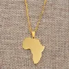 Smooth Gold Silver Afrika Karta Hängsmycke Halsband Mode Smycken