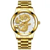 Orologio non meccanico in oro di alta qualità impermeabile luminoso orologio al quarzo drago moda drago e fenice paio donna watch270s