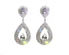 925 silver needle super flash set diamond drop shaped earrings female personality joker earrings