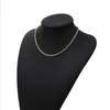 Hip Hop 18K Gold Gold Stated Stal nierdzewna 3 mm skręcony łańcuch liny damski naszyjnik Choker dla mężczyzn Hiphop