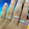 Vecalon Fashion Princess Cut Ring 5A Zircon Stone Gold Filled Party Wedding Band Rings for Women Men Finger Jewelry 3 Colors9839462