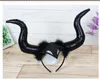 Handmade Sheep Horn Headband Hairband Accessory Demon Evil Gothic Cosplay Halloween Headwear Prop GB1124