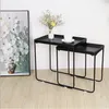 2pcs/set Storage table Living Room Furniture Modern Simple Sofa Tea Bedroom Bedside Receiving Side Iron Rectangular Set Two Small Square Tables