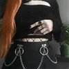 2020 Moda Kadınlar Gotik Siyah Pu Kemerler Zincir Gizden Düğme Goth Cosplay Punk Stil Hip Hop Kadın Kemer Gündelik Gotik Kemer T200426990160