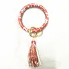 Tema natalizio Bracciale in PU Portachiavi Felice anno nuovo Stile Bold Braccialetti Nappe colorate O Portachiavi Regalo per bambini M009