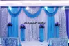 3 m * 6 m sfondo di nozze swag Tenda per feste Celebrazione Spettacolo teatrale Sfondo Drappo con perline Bordo paillettes 5 colori disponibili