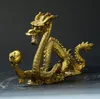 China Alte antike handgeschnitzte Messingstatue --- Drache