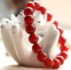 10mm Natuurlijke Materiaal Energie Stenen Red Agate Armbanden Carneool Sardonyx Ronde Kralen Onyx Bangle voor Dames Crystal Sieraden