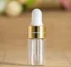 Limpar Dropper 1 ml 2 ml 3ml Bottle Mini vidro Essencial exibição Oil Perfume Vial pequeno Serum Brown recipiente Amostra