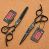 60039039 Japan 440C Black Color Hairdressing Scissors Cutting Shears Thinning Scissors Professional Human Hair H10102868160