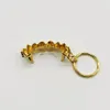 19ss Box High Quality Gold Teeth Key Ring Tooth Socket Water Drill Hip Hop Fashion Chain Necklace 6Y8Z