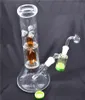 1pcs bécher en verre bong cage à oiseaux perc conduites d'eau dab plate-forme pétrolière bongs avec silicone contiennent attrape-cendres 14mm mâle quartz banger clou