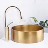 KTV WashBasin el Villa Art Basin Round Above Counter Basin Bathroom Sink Bowl Small Size Gold 304 Stainless Steel Wash Basin2795