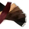 Ryska Ukrainska Dubbeldragen 100g 40 stycken Blond Virgin Remy Rak Skin Väftband In On Human Hair Extensions