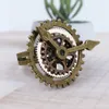 1 stks punk retro charme steampunk gear vingerzetting vintage horloge klok koperen ringen mode party sieraden voor vrouwen mannen