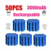 50PC-uppladdningsbara 3000MAH Li-ion Batterier 18650 Batteri 3.7V 11.1W BRC Batteriet är inte AAA eller AA-batteri för ficklampa