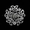 1.3 "Sparkly Silver Tone Clear Rhinestone Crystal Diamante Bloem Broche Prom Party Pins Sieraden Geschenken