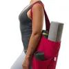 Yoga -tas grote capaciteit Eco -vriendelijk katoenen canvas enkele schouder sling tote toote yoga mat zak met zijkant en binnen zipperzak