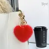 7cm Sevimli Gerçek Hakiki Kürk Topu Kalp Ponpon Çanta Charm Anahtarlık kolye Anahtarlık Eskilerinizi Şeklinde